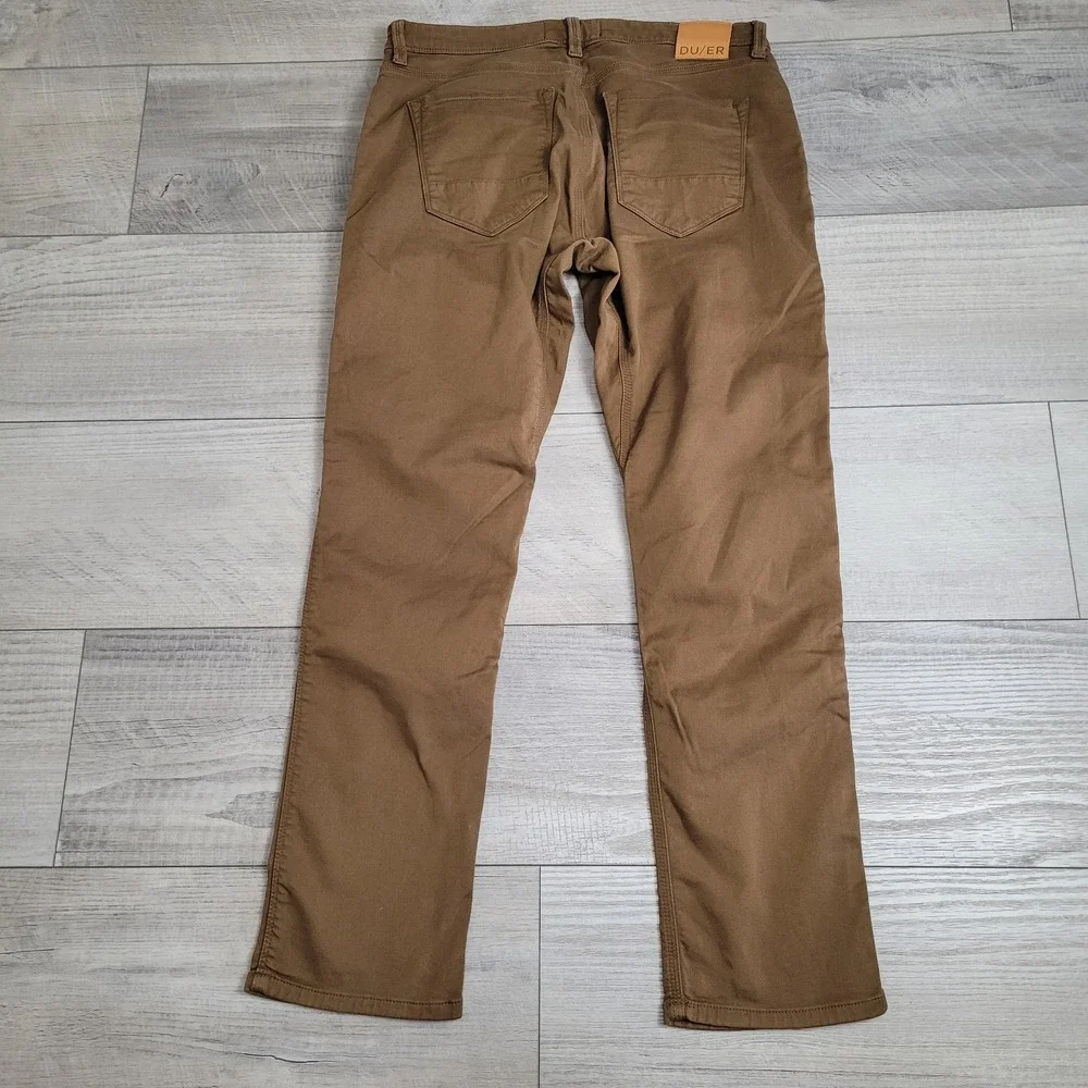 👖DU/ER DUER Pants Mens 34x32 Tan-Camel N2X Relaxed Taper Performance Stretch